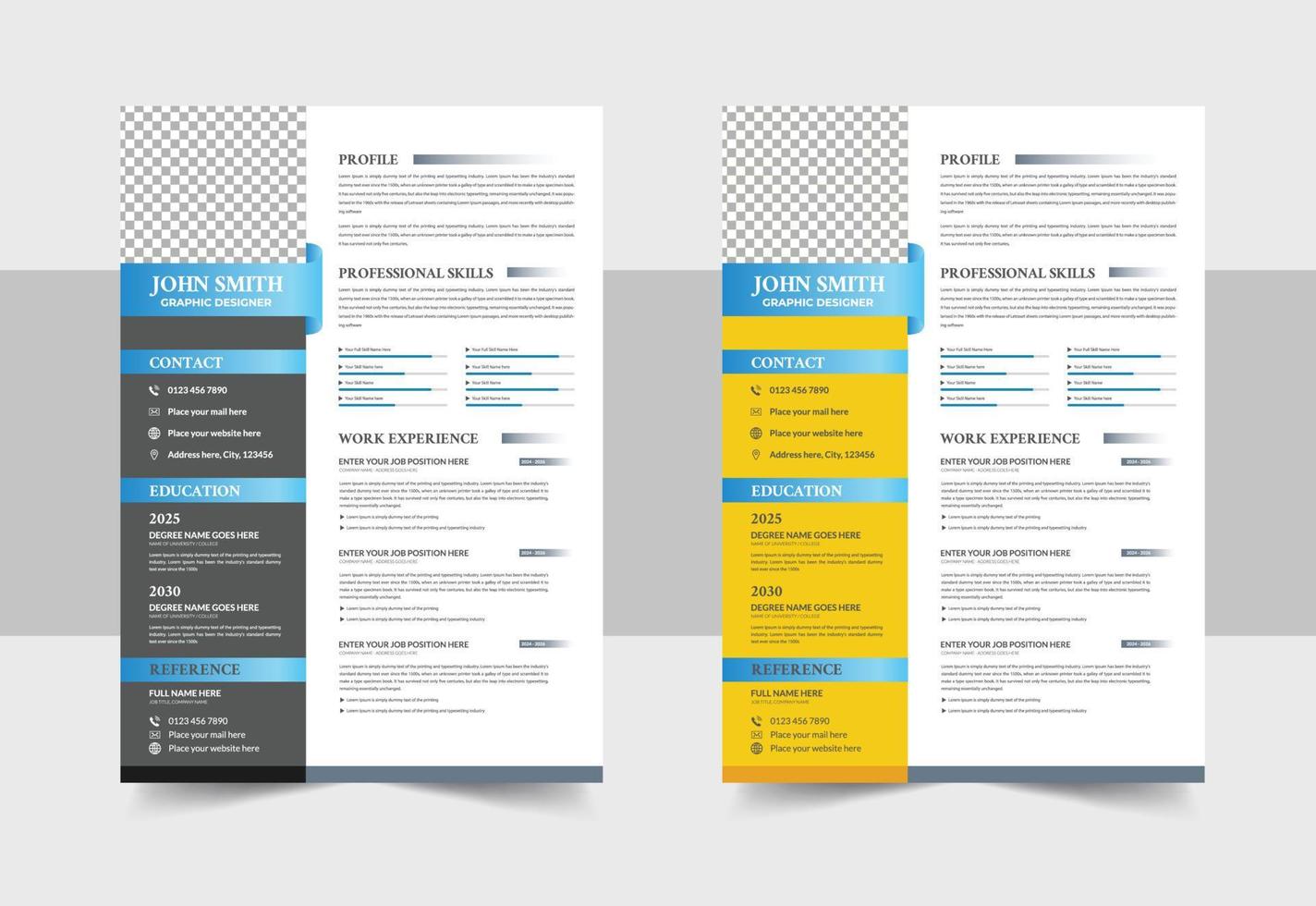 currículo modelo Projeto para corporativo trabalho formulários, criativo cv currículo modelos vetor Projeto cobrir carta trabalho formulários cores, cv projeto, multiuso currículo Projeto