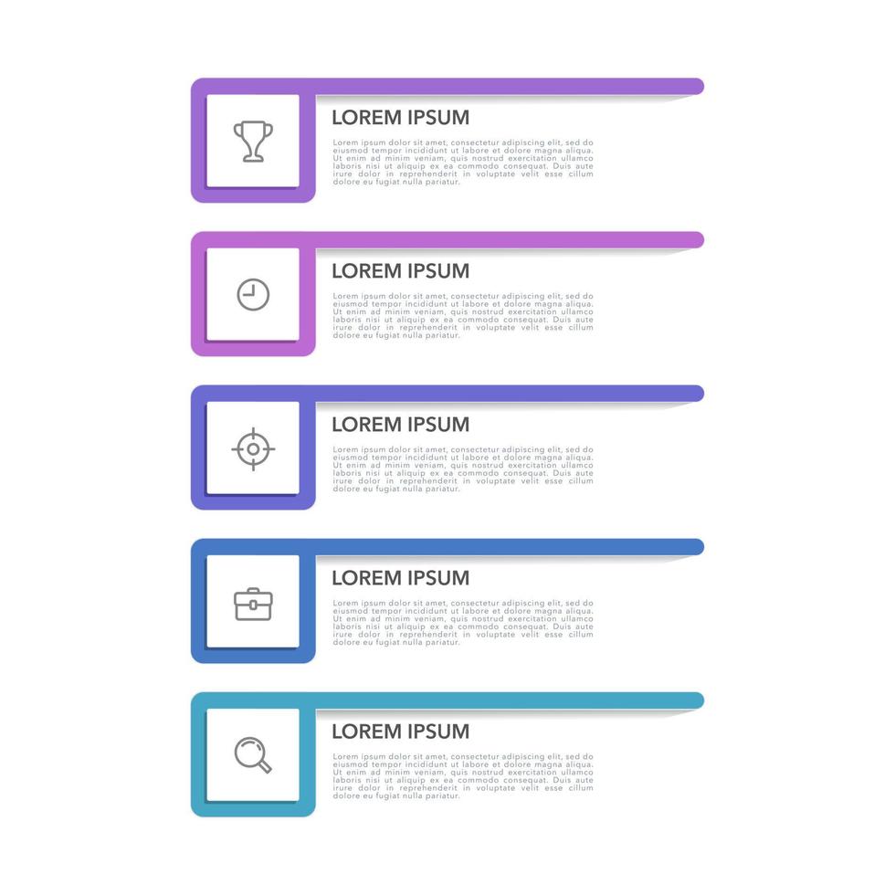 infográfico o negócio com 5 opções, passos, ou processos. fluxo de trabalho disposição, diagrama, anual relatório, e rede Projeto. vetor ilustração.