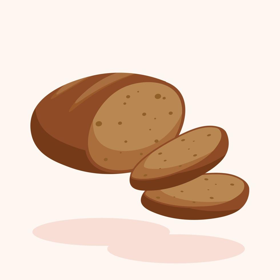 Castanho trigo fatiado pão padaria vetor ilustração