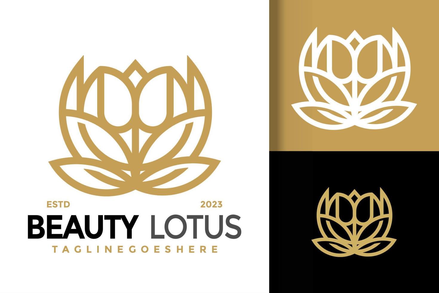 beleza lótus flores logotipo vetor ícone ilustração