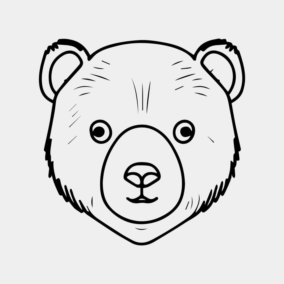 uma desenho animado desenhando do uma de urso face. vetor