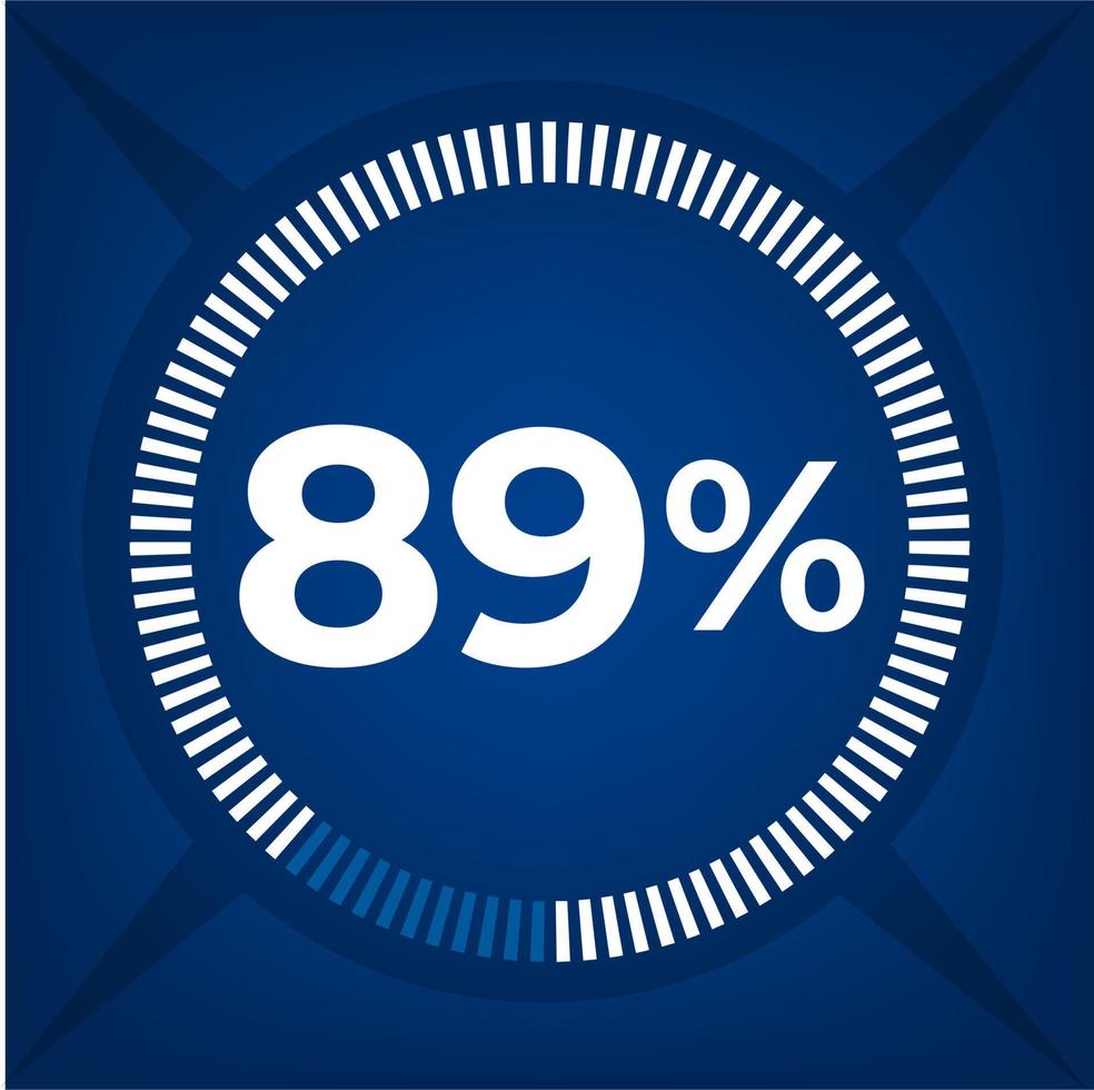 89 por cento contagem em Sombrio azul fundo vetor
