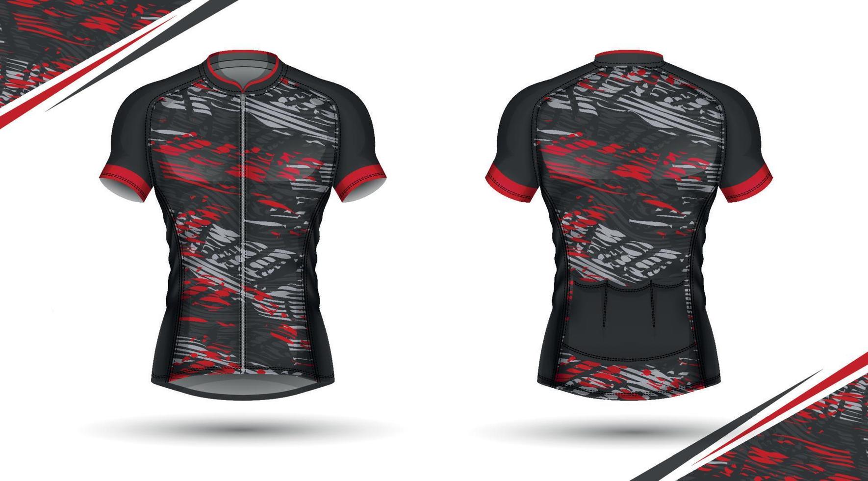 camisa de ciclismo, frente e costas vetor