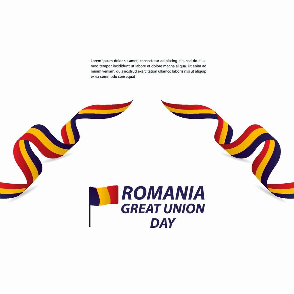 Romênia, Grande União, Dia da Independência, celebração, banner, vetorial, modelo, design, ilustração. vetor