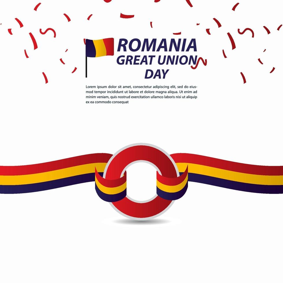 Romênia, Grande União, Dia da Independência, celebração, banner, vetorial, modelo, design, ilustração. vetor