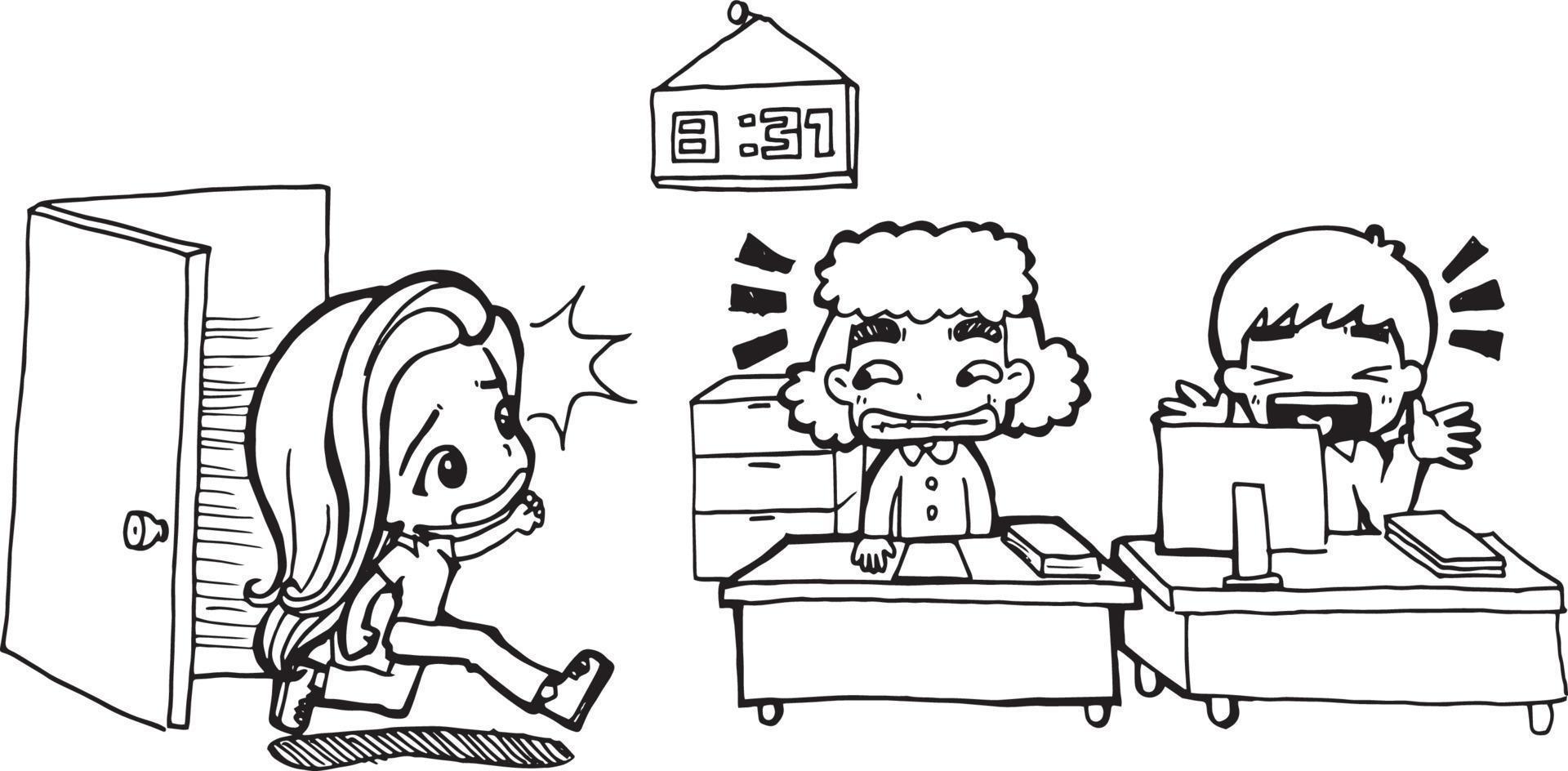 menina correndo desenho animado rabisco anime kawaii página para colorir ilustração fofa desenhando personagem clipart chibi mangá histórias em quadrinhos vetor