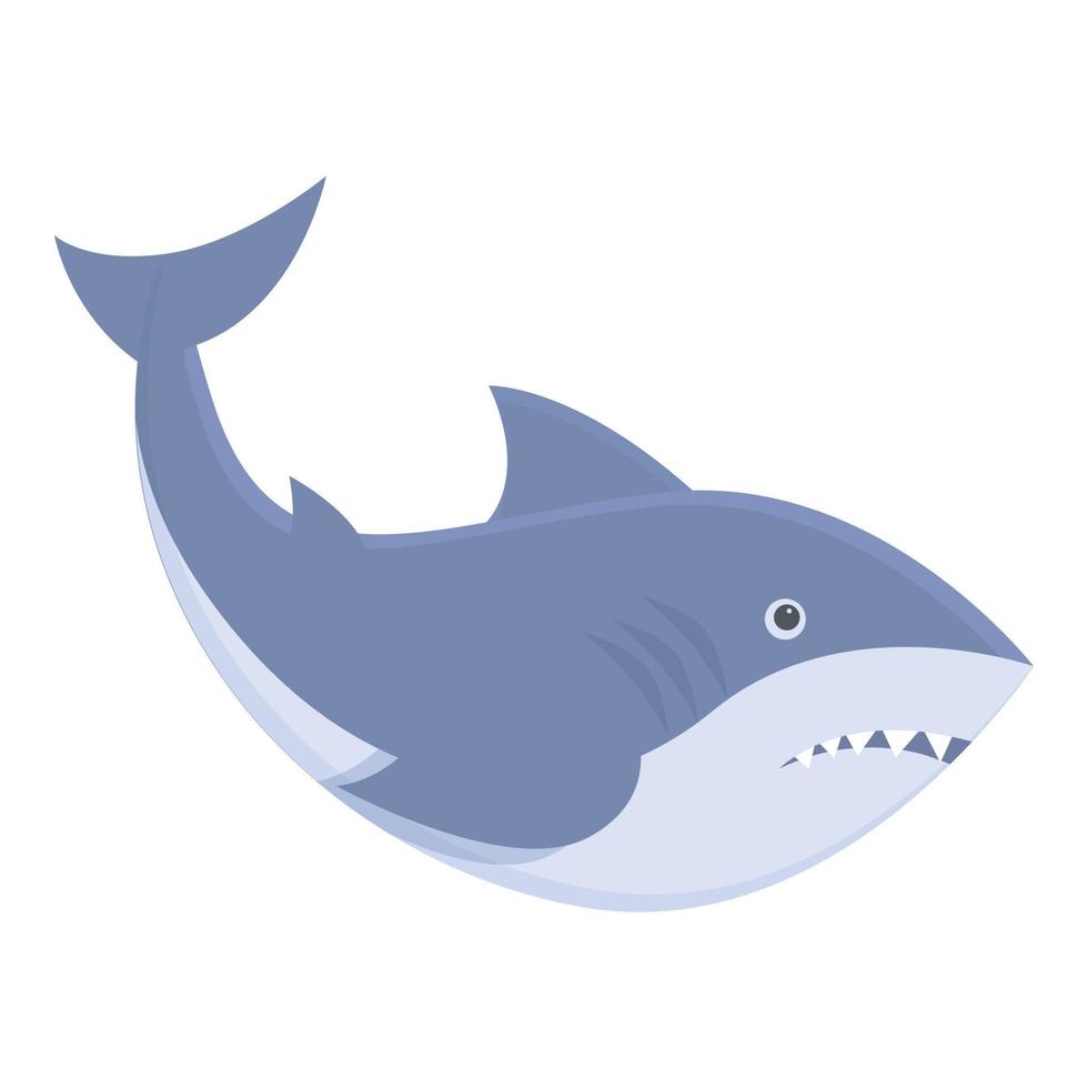 grande Tubarão ícone desenho animado vetor. mar Atenção vetor