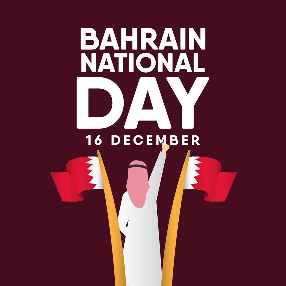 ilustração de design de modelo vetorial do dia nacional do Bahrein vetor