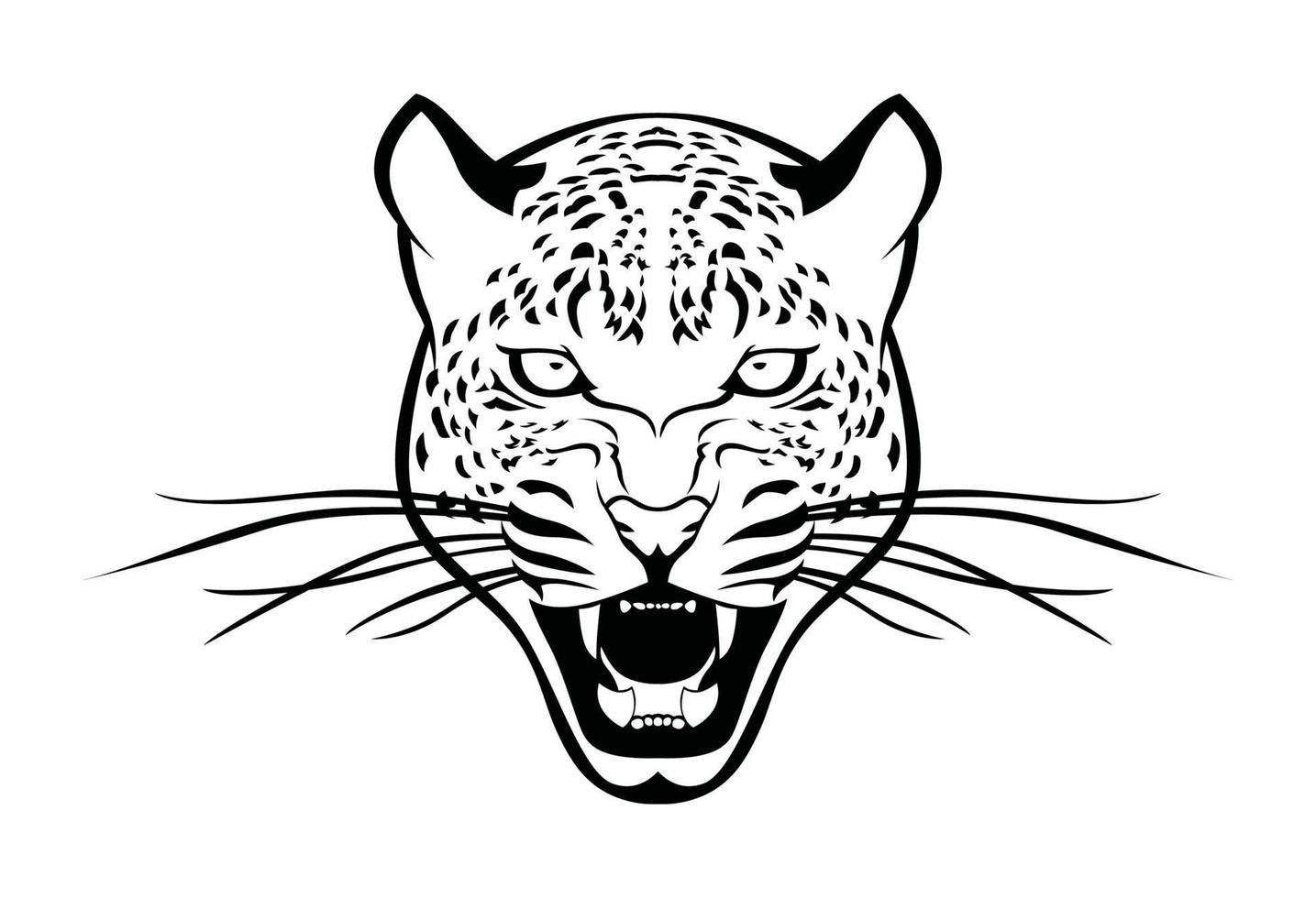 desenho e esboço de leopardo vetor