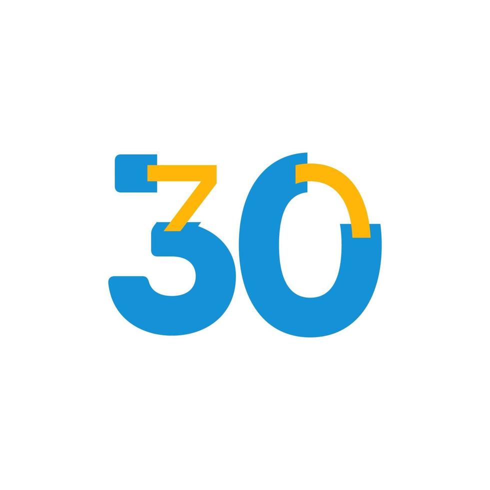30 anos aniversário comemoração número vetor modelo design ilustração logotipo ícone