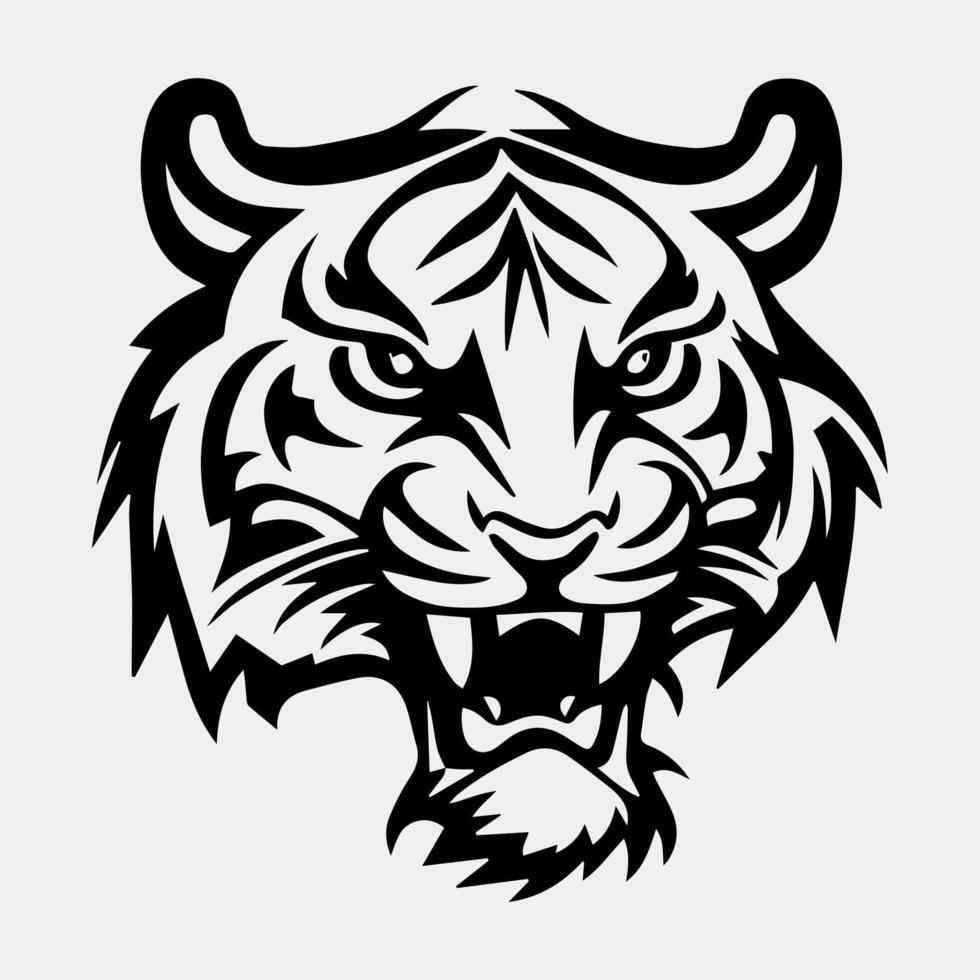 tigre cabeça tatuagem logotipo mascote Projeto vetor