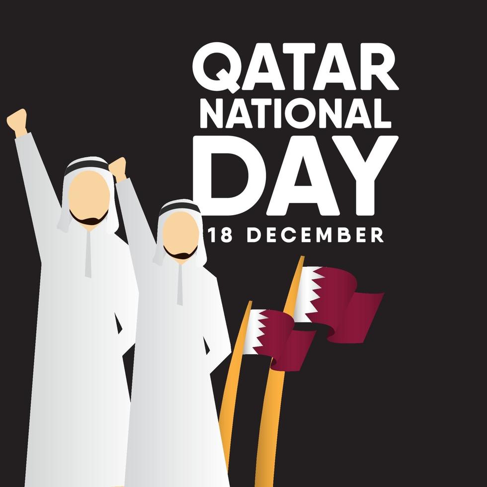 ilustração de design de modelo vetorial do dia nacional do qatar vetor