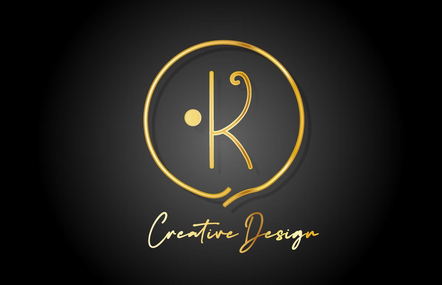 k ouro amarelo alfabeto carta logotipo ícone Projeto com luxo vintage estilo. dourado criativo modelo para companhia e o negócio vetor