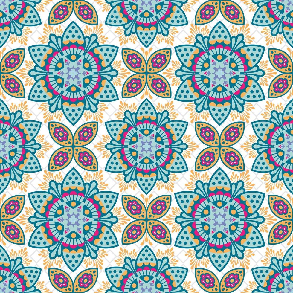 mandala de flores. elementos decorativos vintage. padrão oriental, ilustração vetorial. vetor