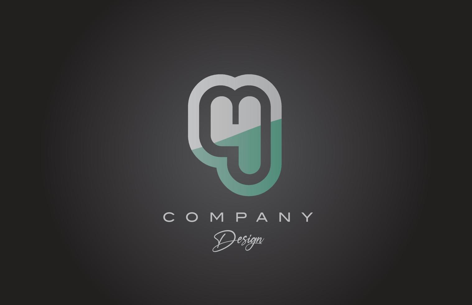 4 verde cinzento número logotipo ícone Projeto. criativo modelo para companhia e o negócio vetor