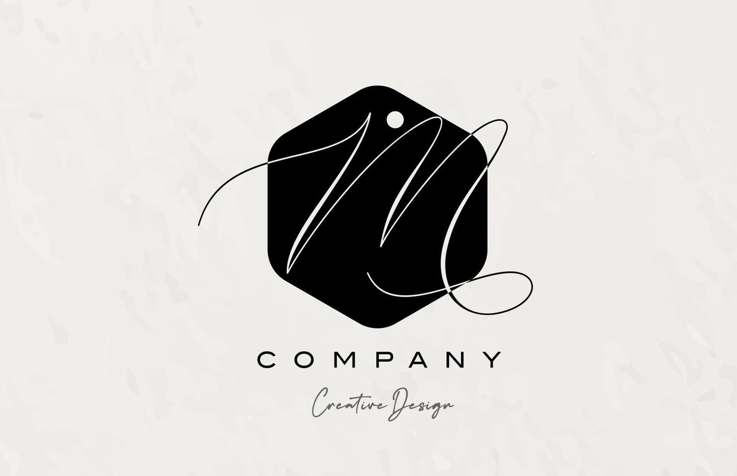 Preto e branco polígono m alfabeto carta logotipo ícone Projeto com ponto e elegante estilo. criativo modelo para o negócio e companhia vetor