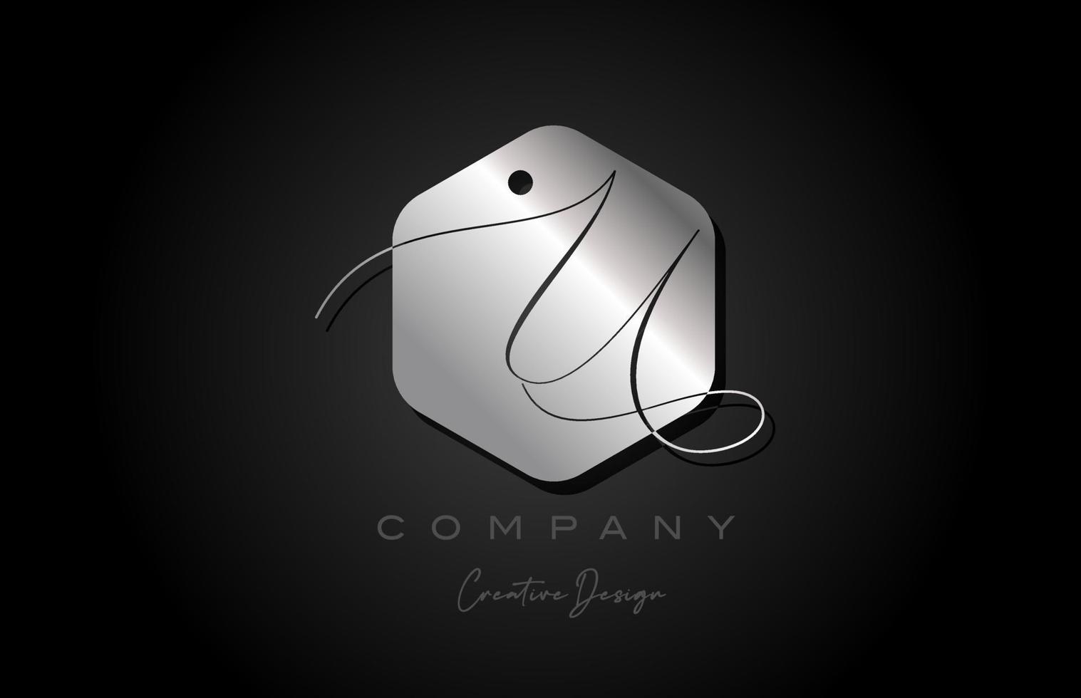 prata cinzento você alfabeto carta logotipo ícone Projeto com metal e elegante estilo. criativo polígono modelo para o negócio e companhia vetor