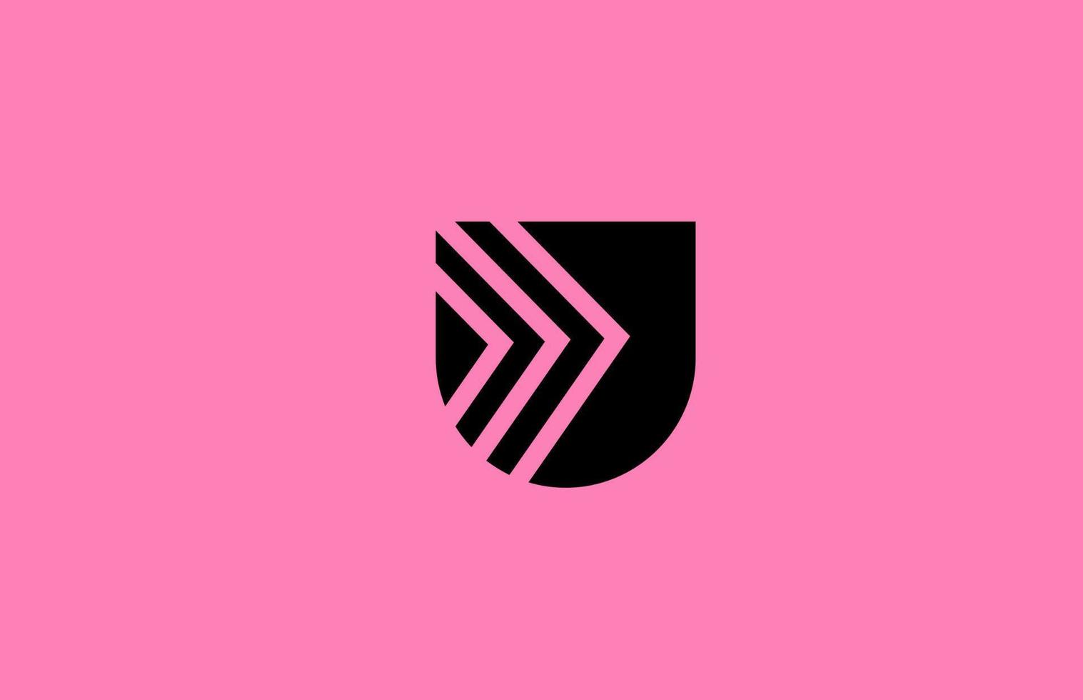 Rosa Preto você alfabeto carta logotipo ícone Projeto com geométrico linhas. criativo modelo para companhia e o negócio vetor