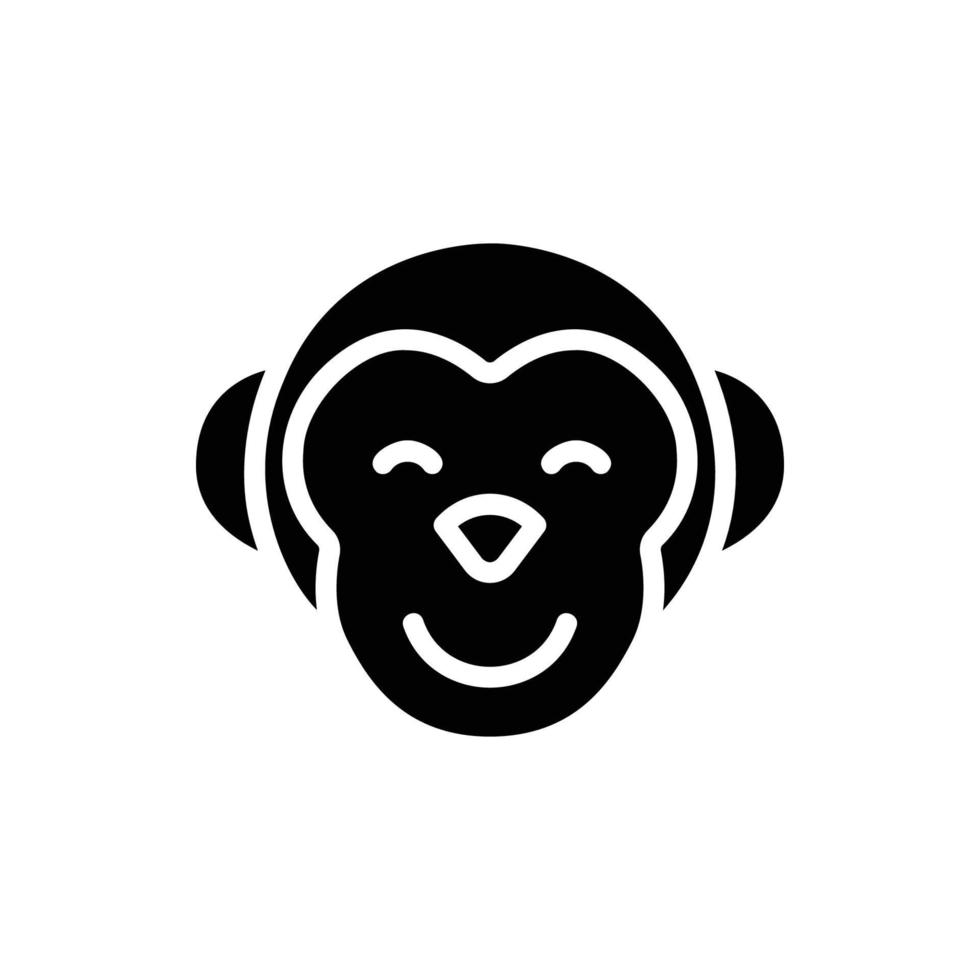 ícone de glifo de macaco vetor