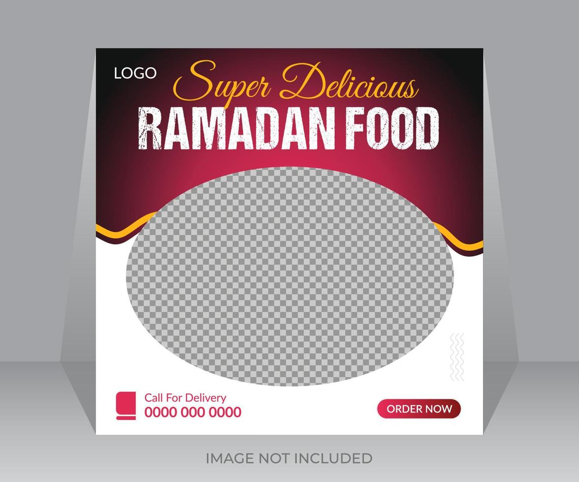 Ramadã Comida social meios de comunicação postar ou rede Publicidades promoção bandeira modelo Projeto vetor