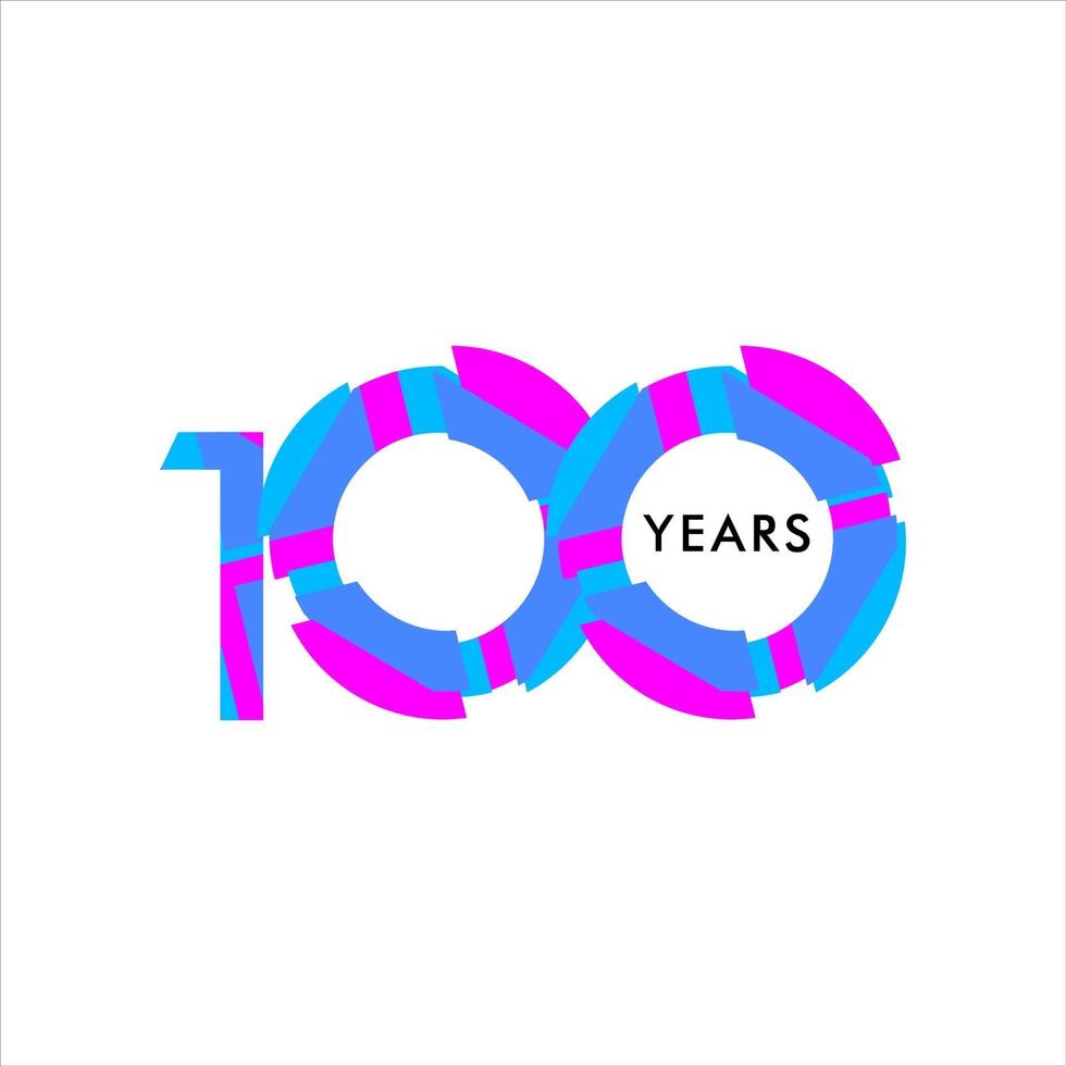 Ilustração de design de modelo vetorial celebração de aniversário de 100 anos vetor