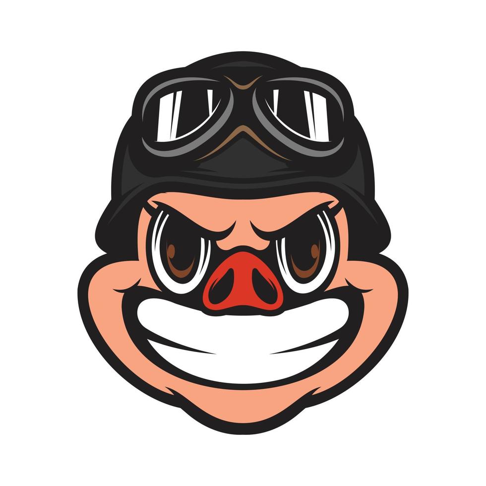 porco capacete mascote logotipo Projeto vetor