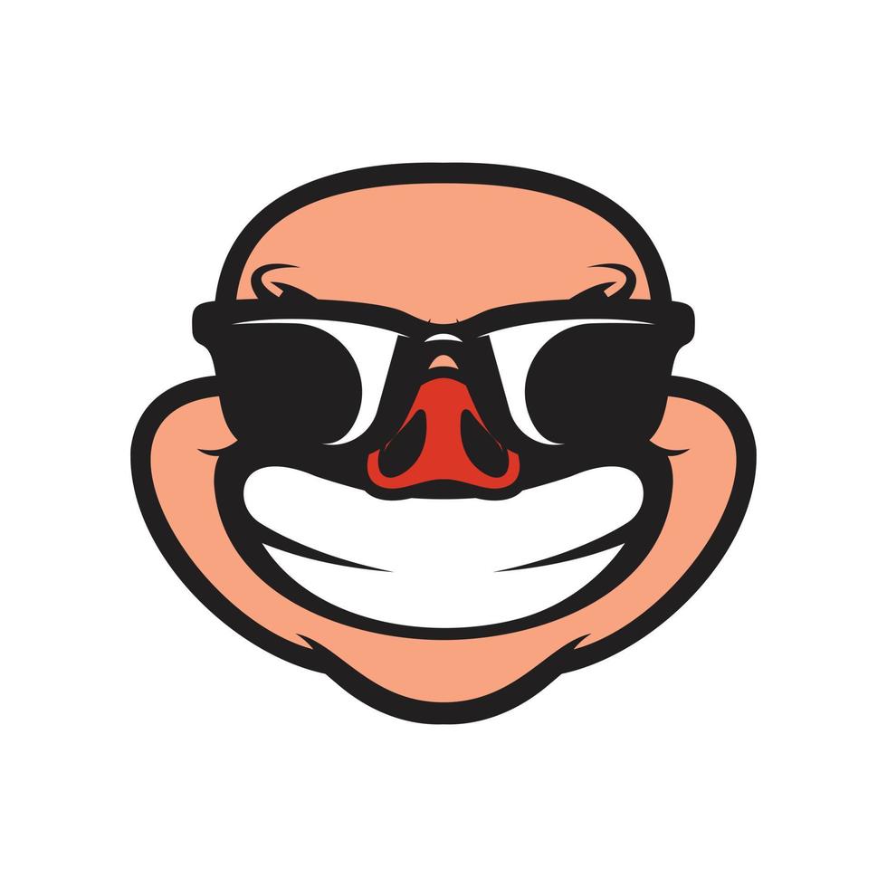 porco oculos de sol mascote logotipo Projeto vetor