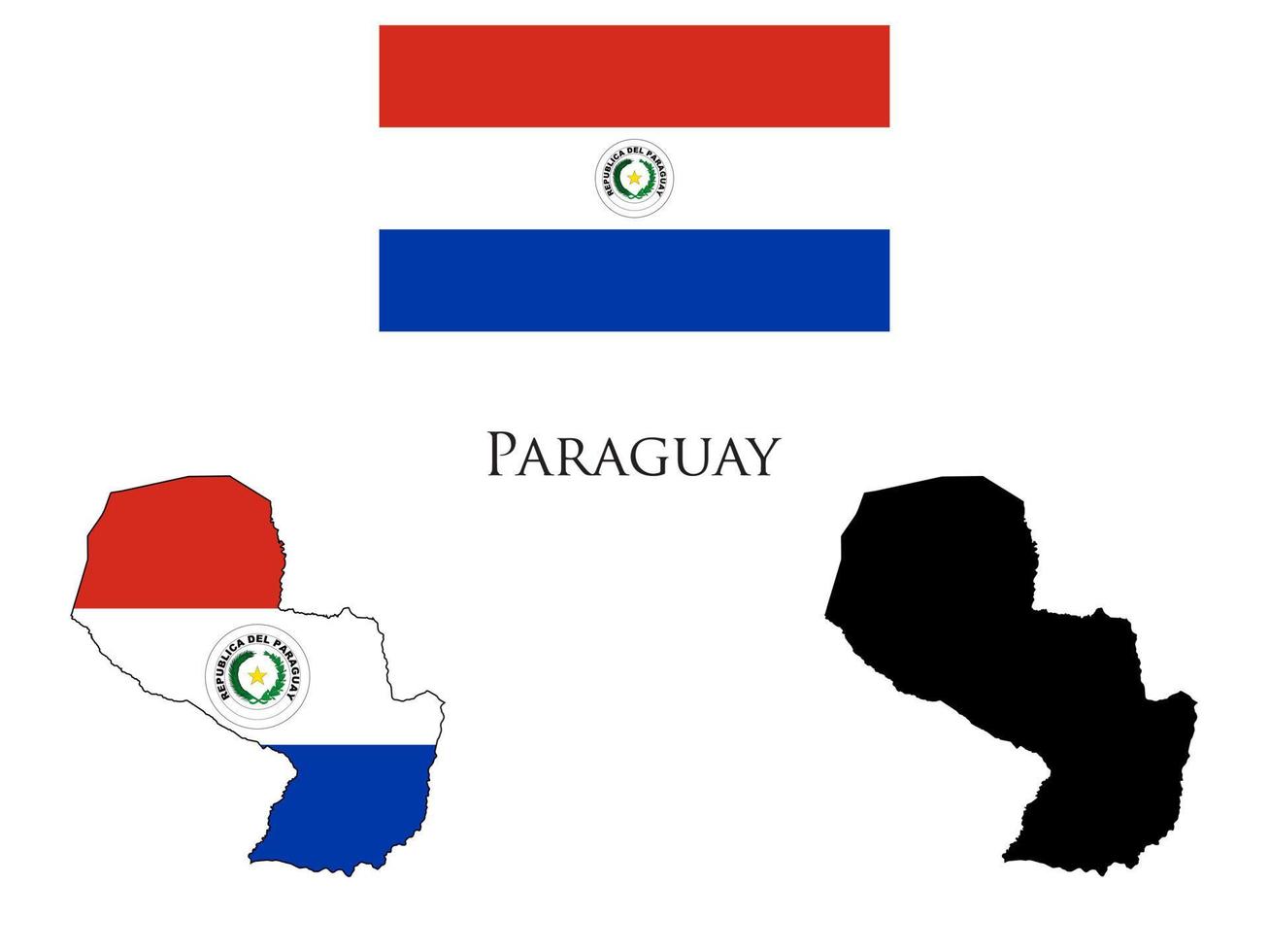 Paraguai bandeira e mapa ilustração vetor