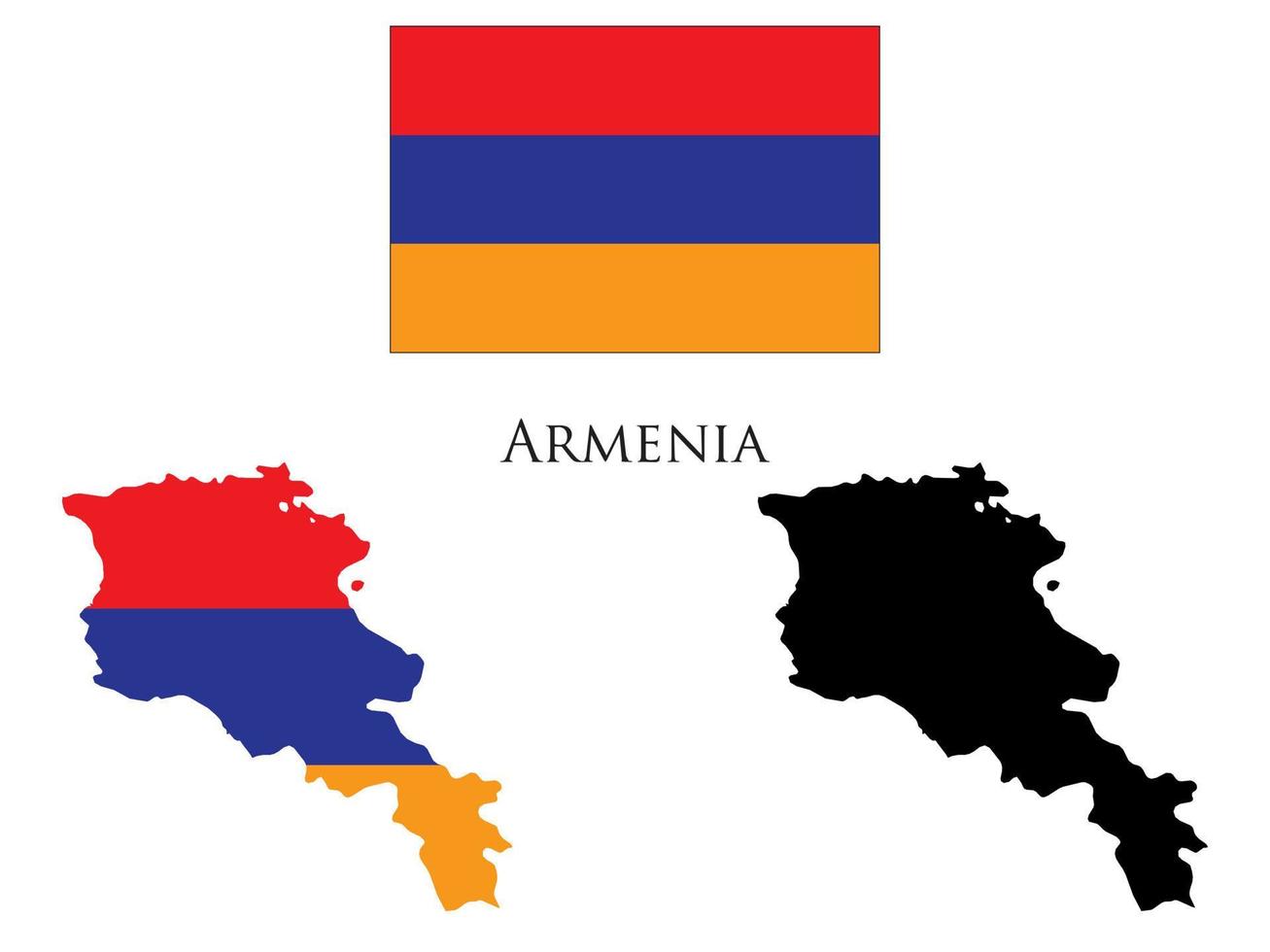 Armênia bandeira e mapa ilustração vetor