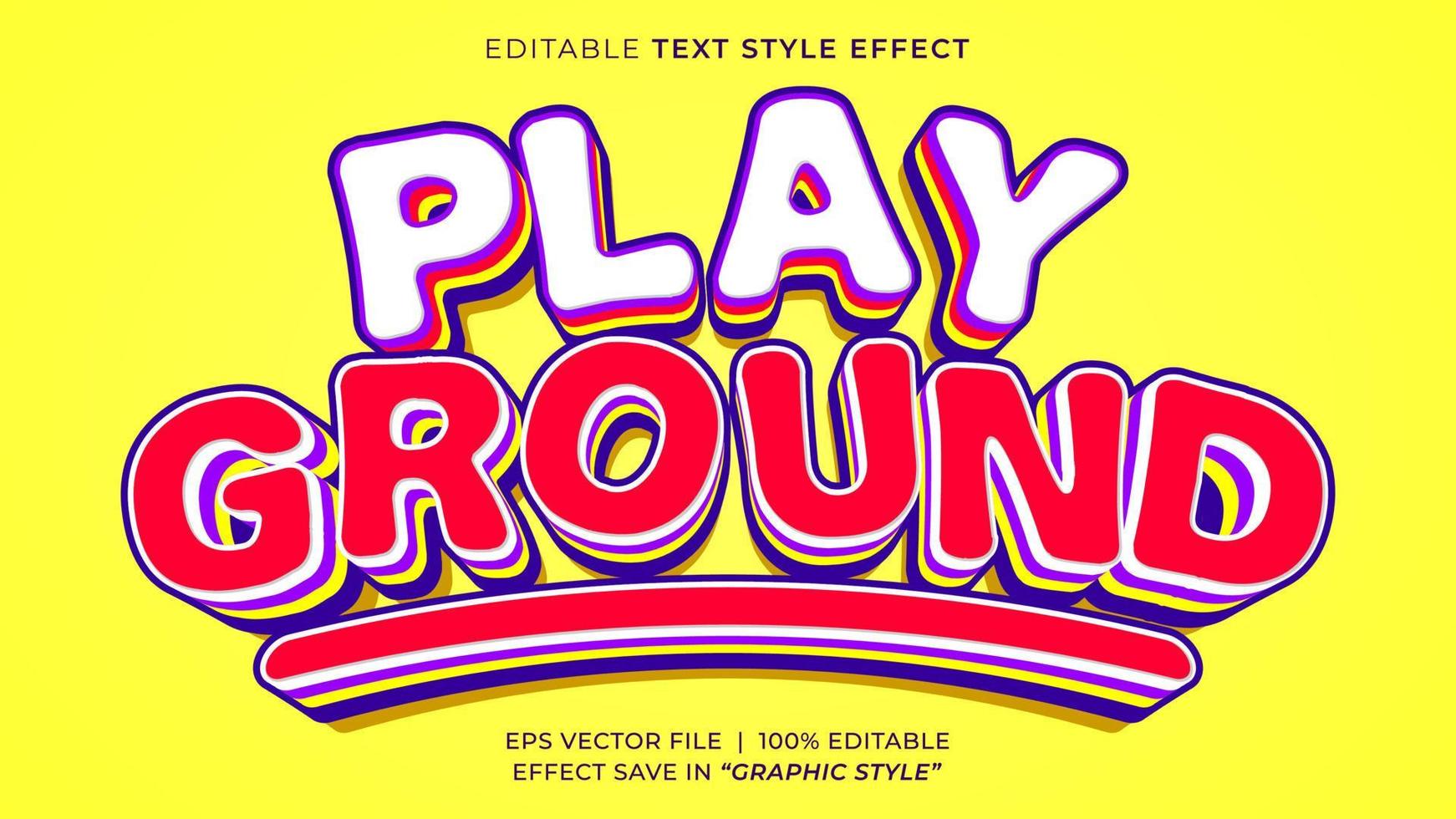 Parque infantil crianças 3d editável texto efeito modelo vetor