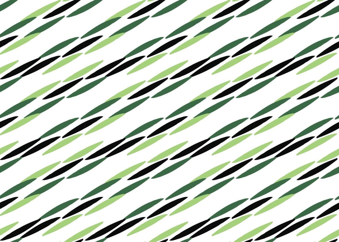 mão desenhada, verde, preto, branco padrão sem emenda vetor