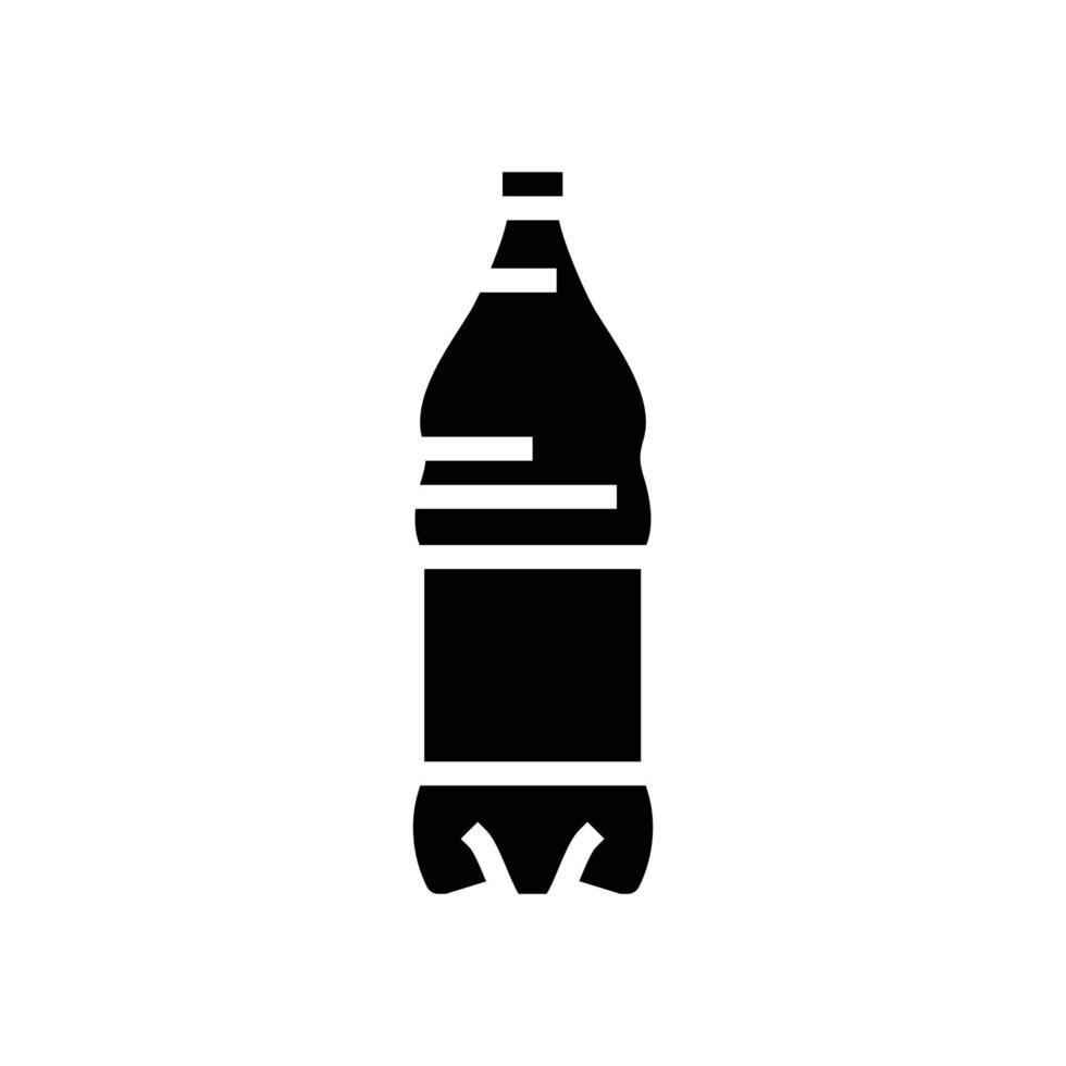 líquido água plástico garrafa glifo ícone vetor ilustração