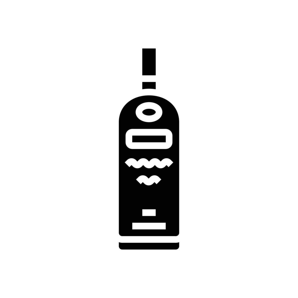 vodka vidro garrafa glifo ícone vetor ilustração