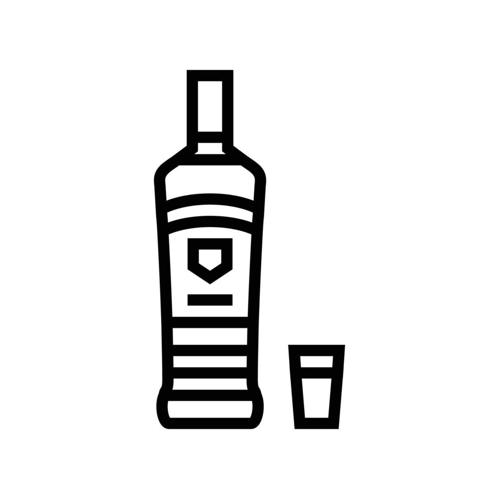 vodka beber garrafa linha ícone vetor ilustração