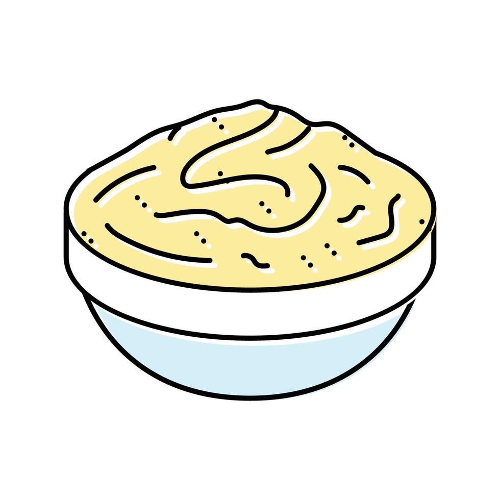 mascarpone queijo Comida fatia cor ícone vetor ilustração