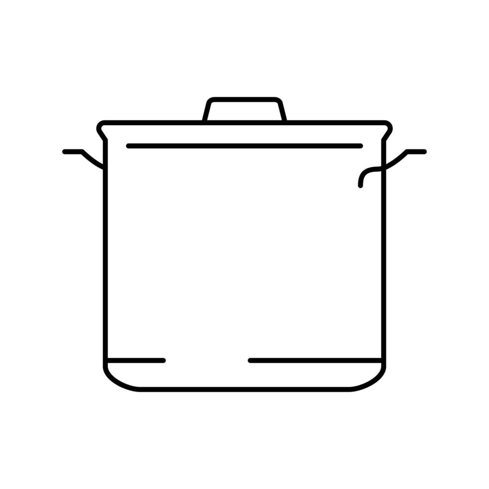 utensílios de cozinha Panela cozinhando linha ícone vetor ilustração