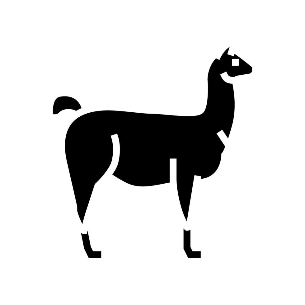 lama selvagem animal glifo ícone vetor ilustração