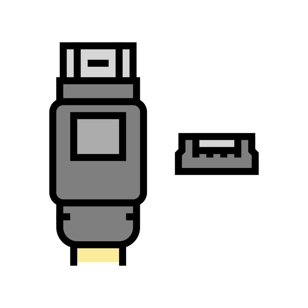 USB mini b cor ícone vetor ilustração