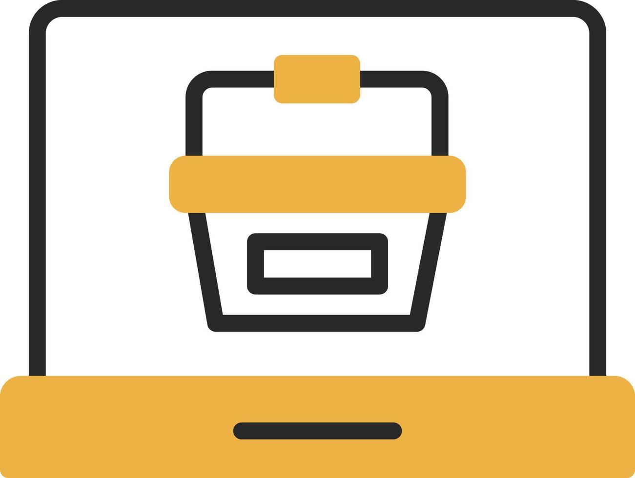 design de ícone de vetor de cesta de compras on-line