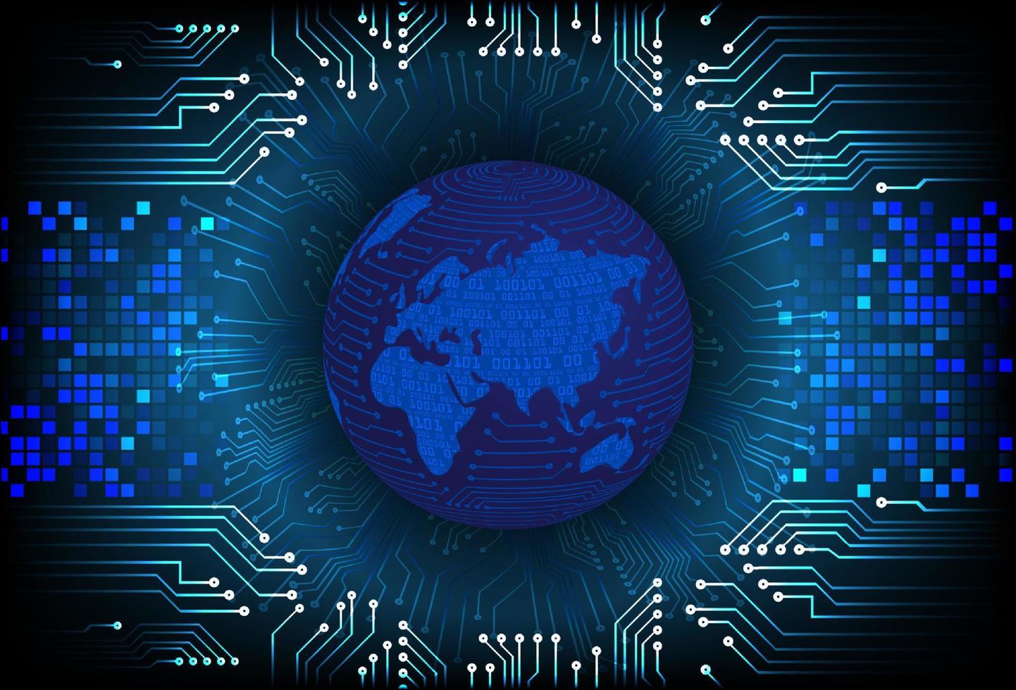 holografia de mapa-múndi moderno em fundo de tecnologia vetor