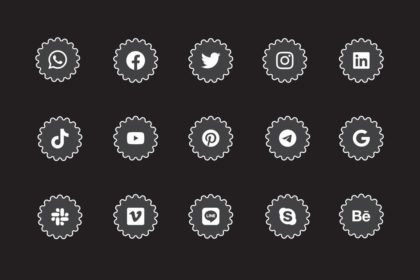social meios de comunicação ícones agrupar Facebook Instagram Twitter linkedin e de outros logotipo ícone vetor