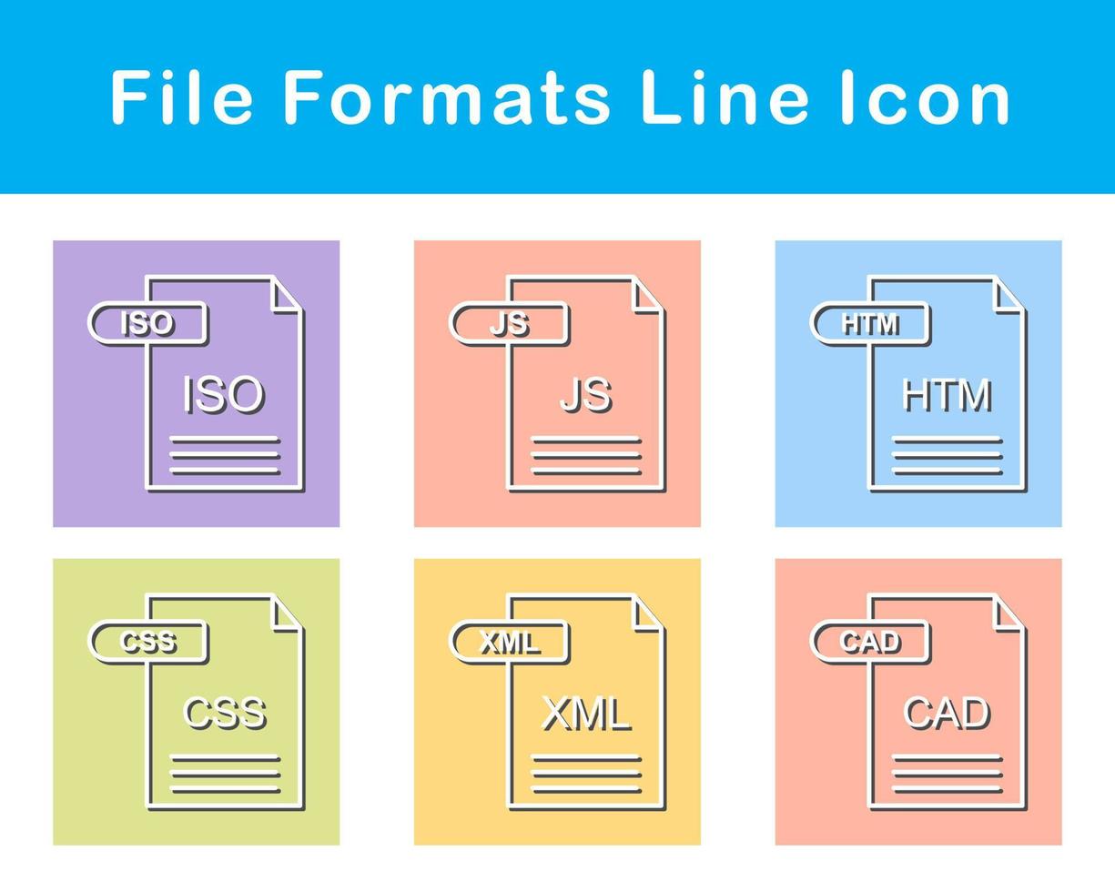 Arquivo formatos vetor ícone conjunto