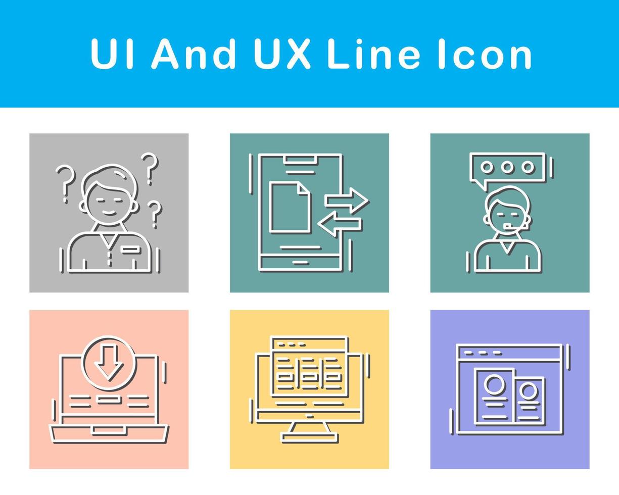 ui e ux vetor ícone conjunto