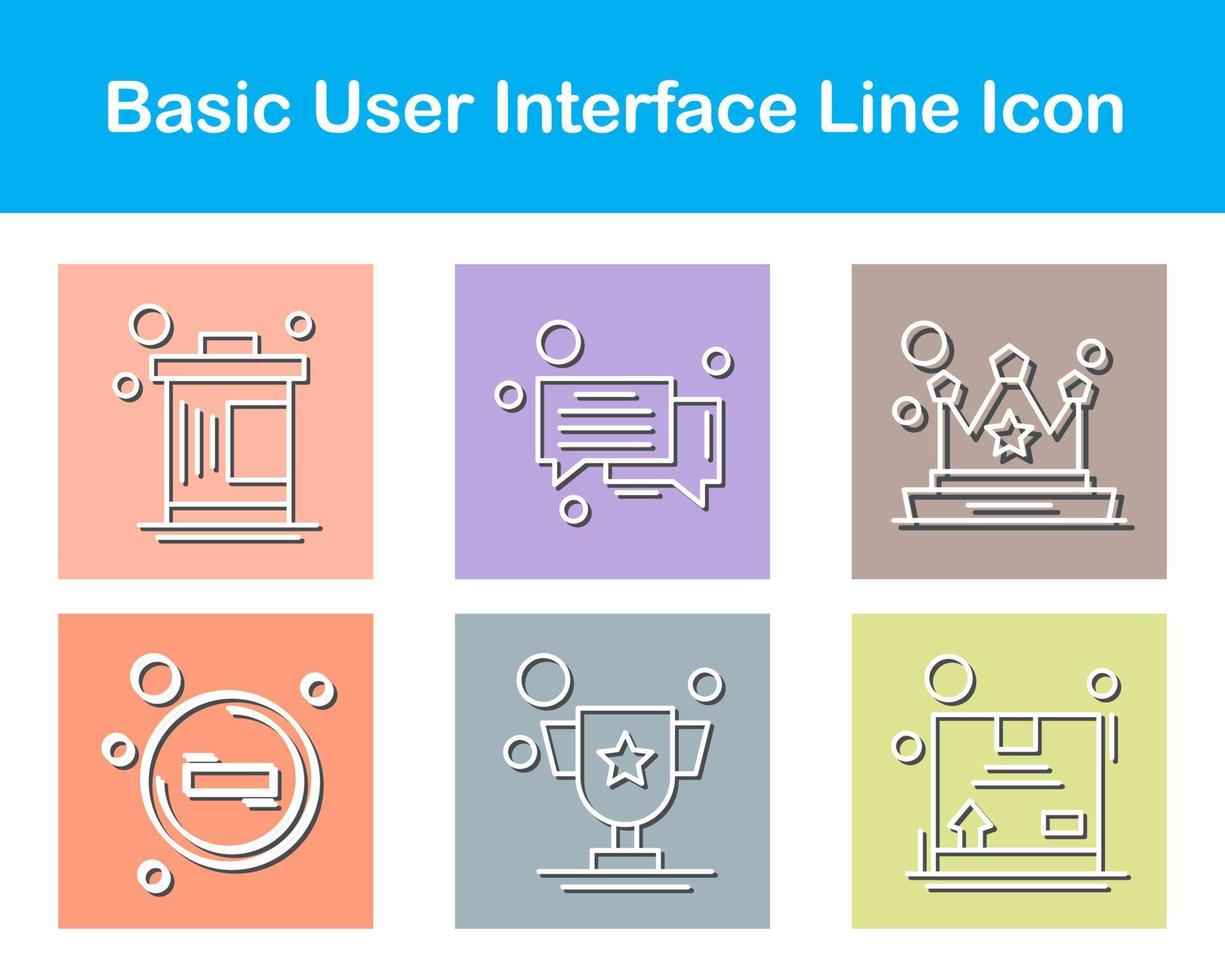 básico do utilizador interface vetor ícone conjunto