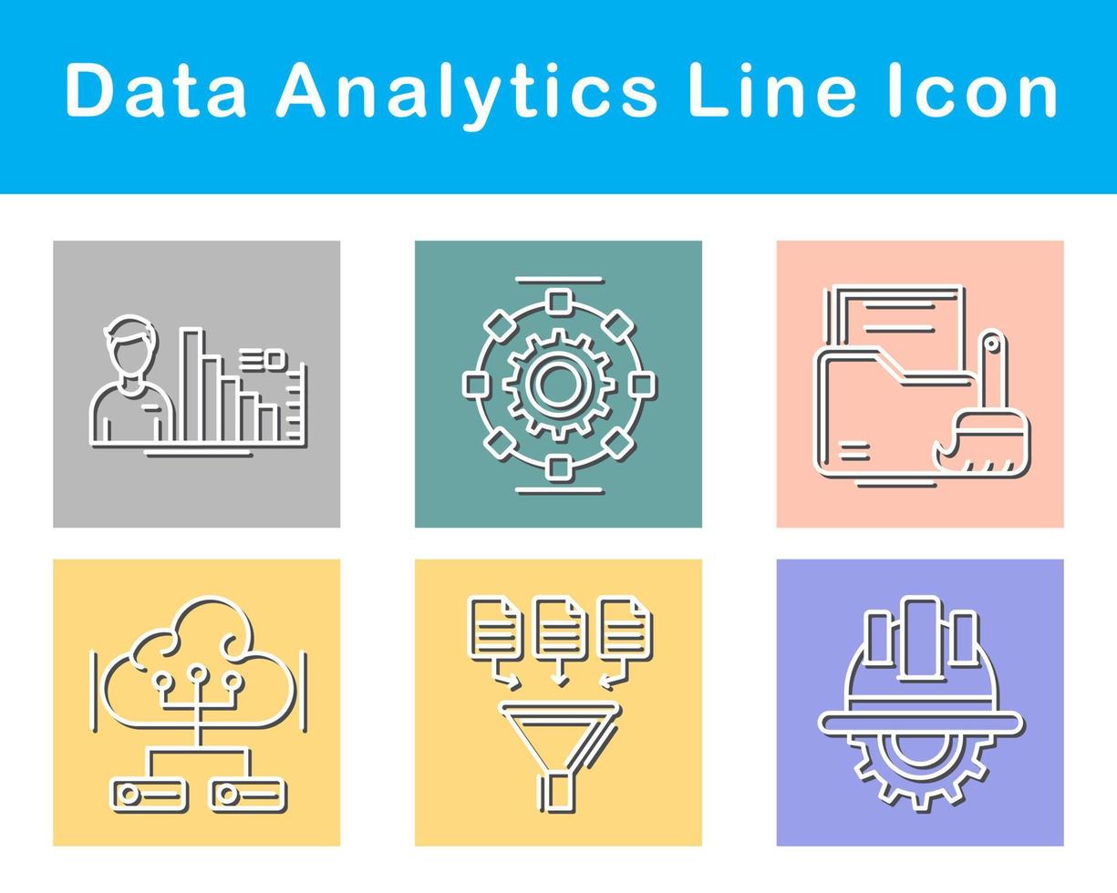 dados analytics vetor ícone conjunto