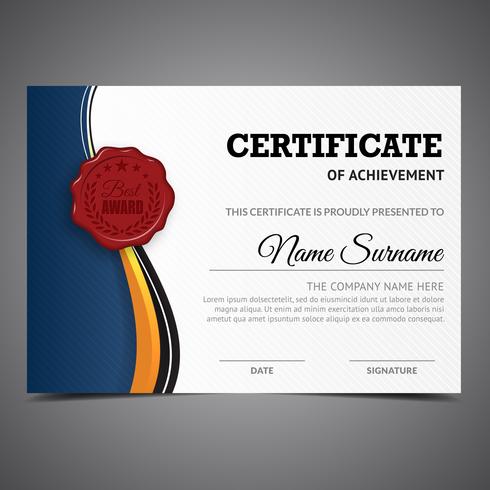 Diploma Certificado Elegante Azul vetor