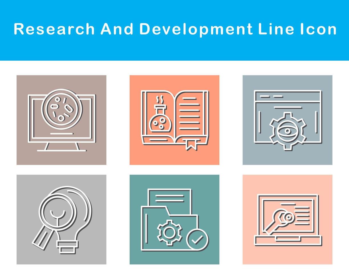 pesquisa e desenvolvimento vetor ícone conjunto