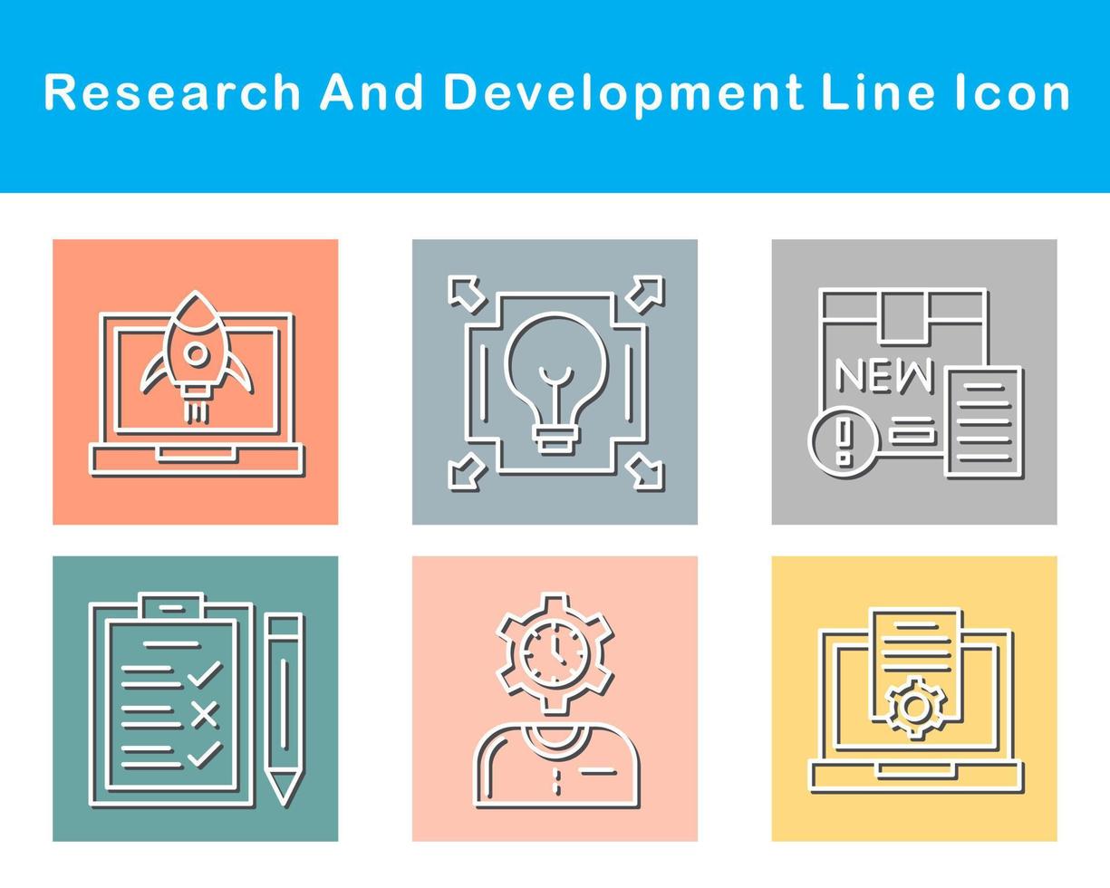 pesquisa e desenvolvimento vetor ícone conjunto