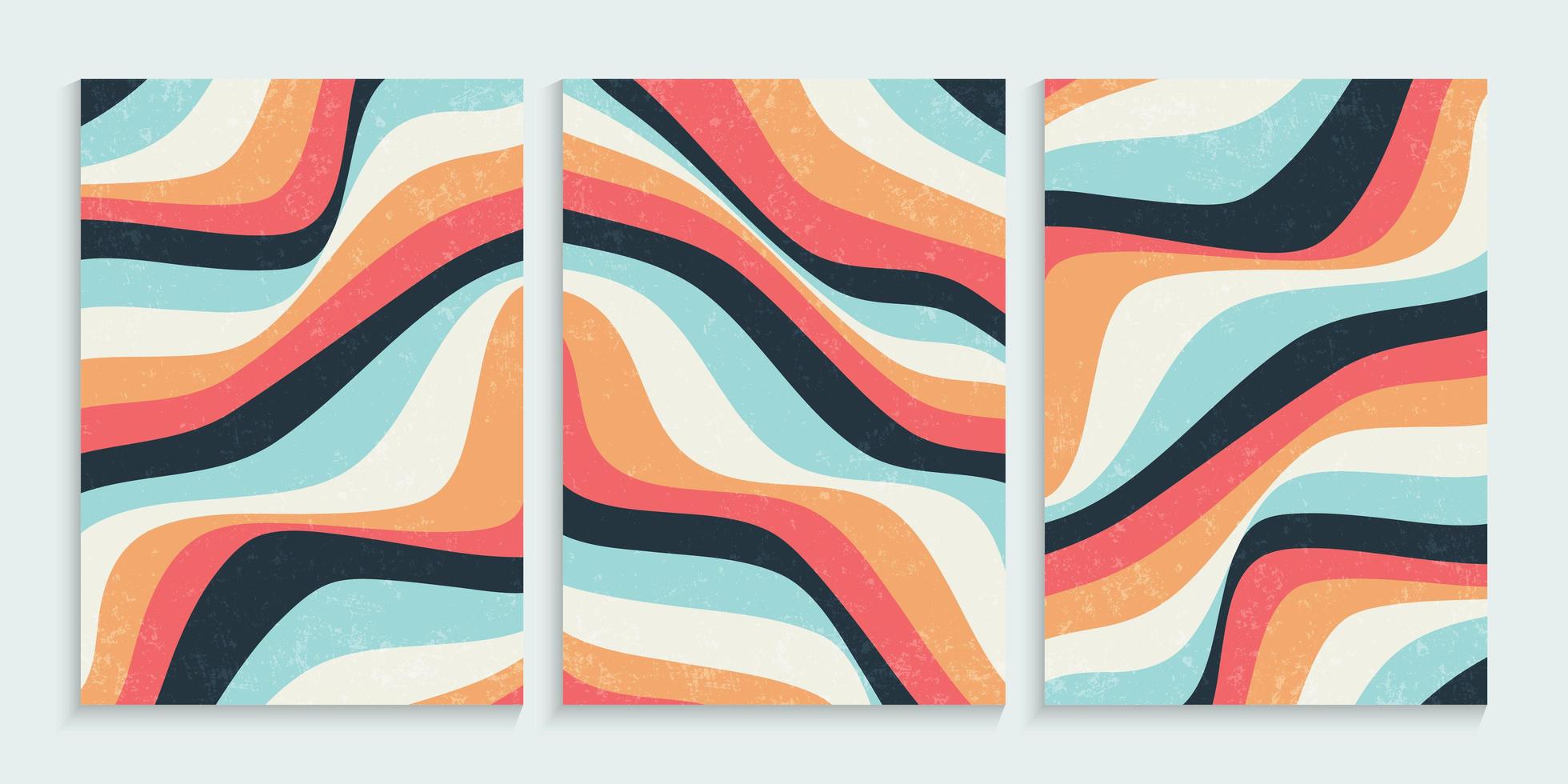 conjunto abstrato de linhas onduladas coloridas vetor