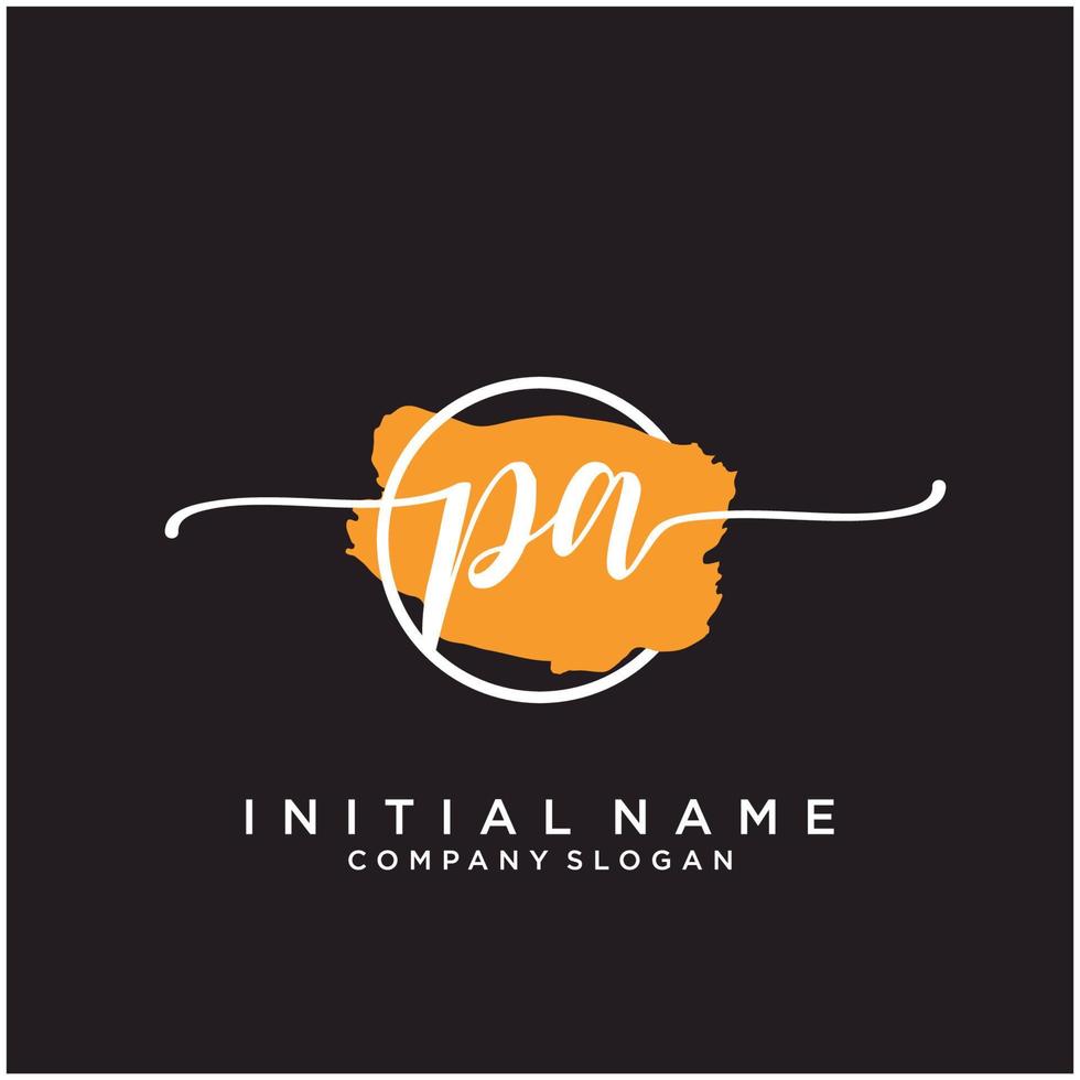 inicial pa feminino logotipo coleções modelo. caligrafia logotipo do inicial assinatura, casamento, moda, joalheria, butique, floral e botânico com criativo modelo para qualquer companhia ou negócios. vetor